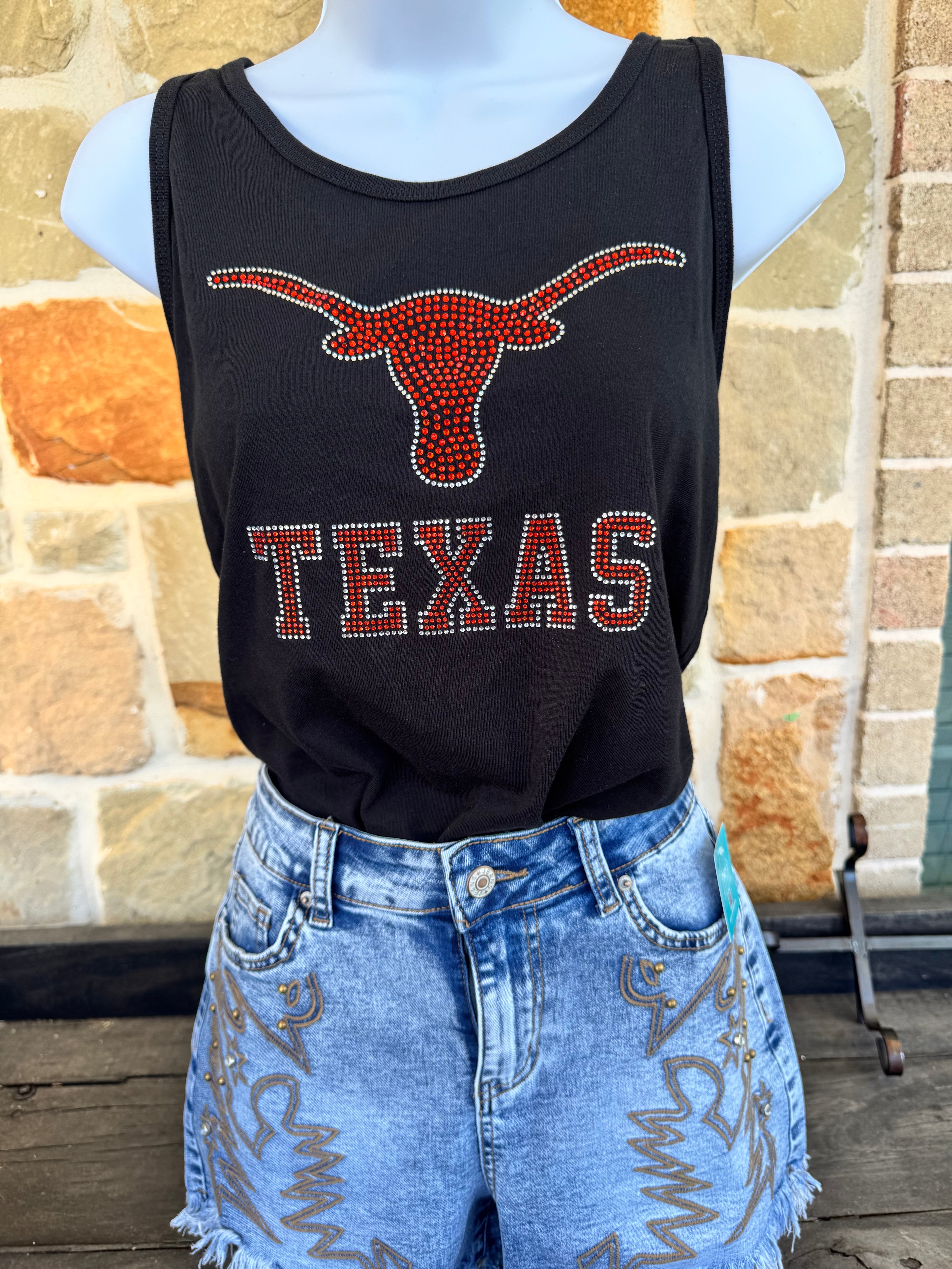 Longhorn Rhinestone racerback
