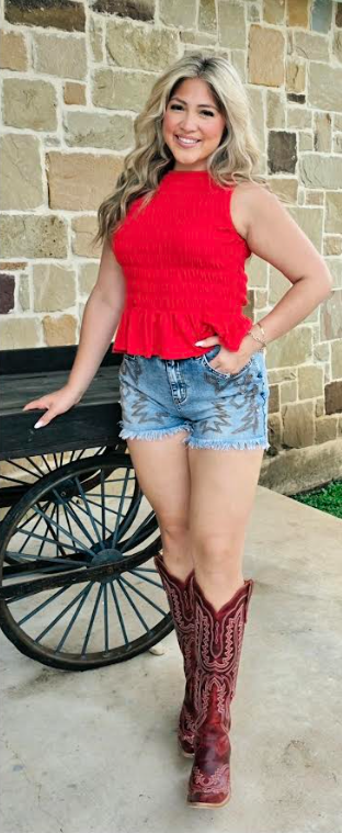 Red Sleeveless top
