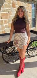 Let's Rodeo Plaid skort