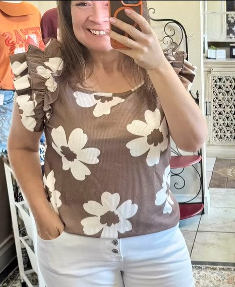 Floral textured blouse