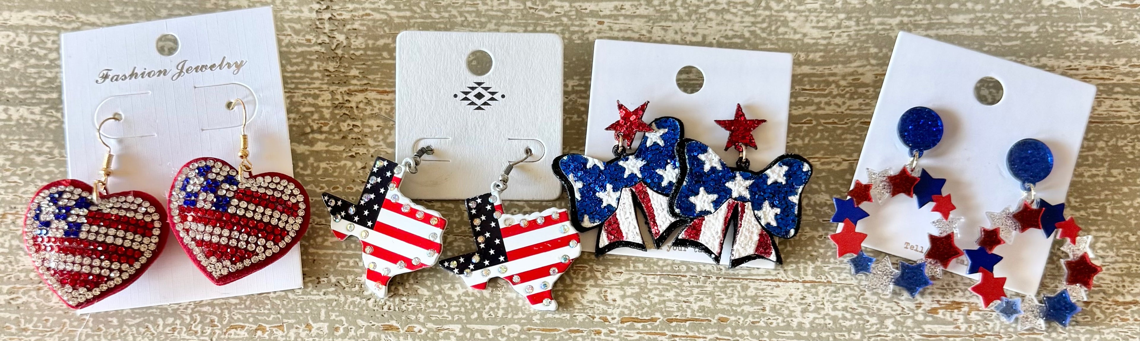 Red, white, & blue earrings